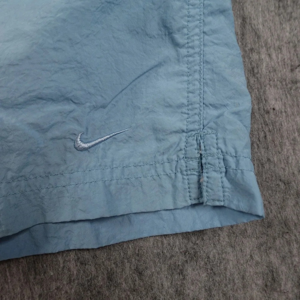 Nike Shorts Women Large Light Blue Nylon Elastic Waist Athletic Running Swoosh